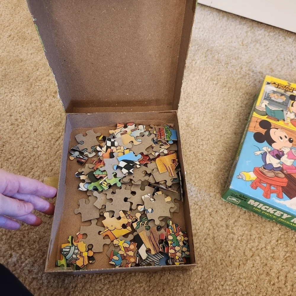 Vtg Puzzele Mickey Mouse‎ Disney Set Of 3 100/99 Piece #CC